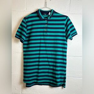 Lands’ End Woman’s Vintage 1990’s Stripes Polo Casual Short Sleeve Tee Sz Large